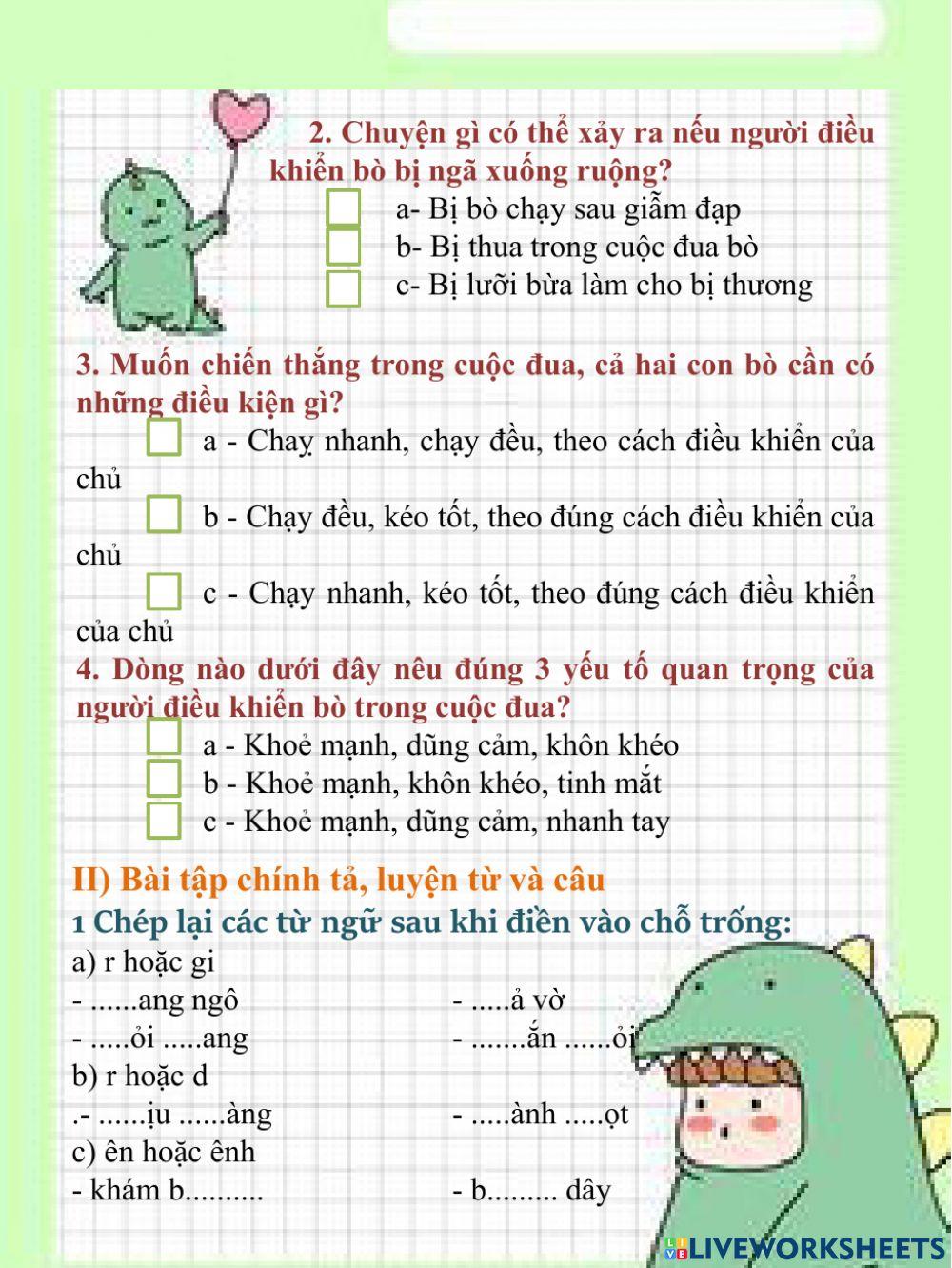 Phiếu bài tập cuối tuần (tuần 26)