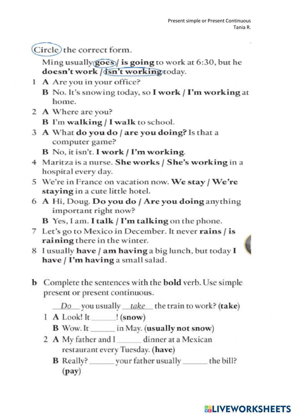 Present simple or present continuous