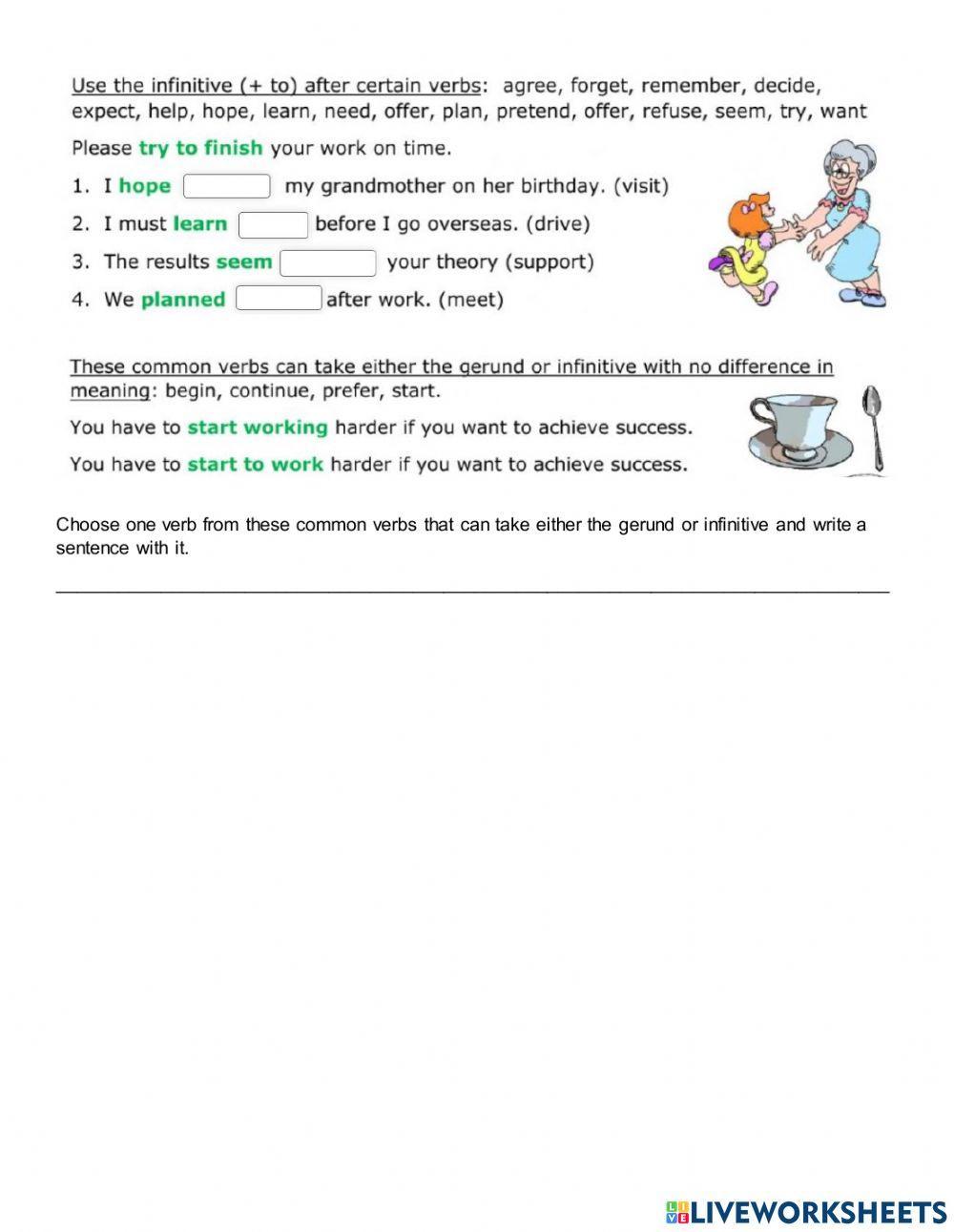 Gerunds and infinitives