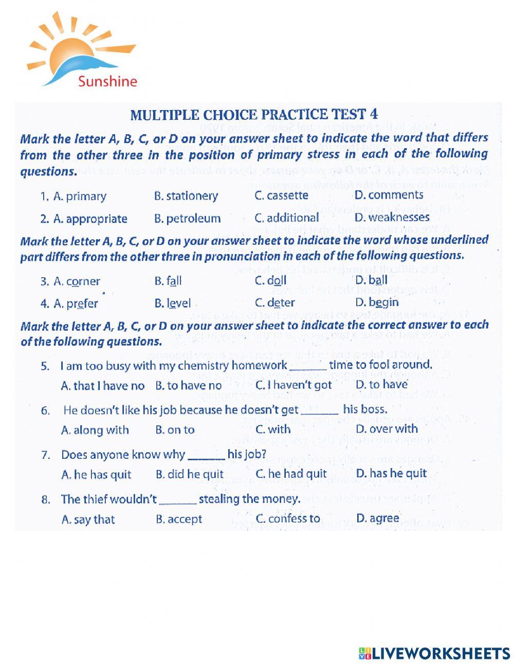 THPT - Practice test 4