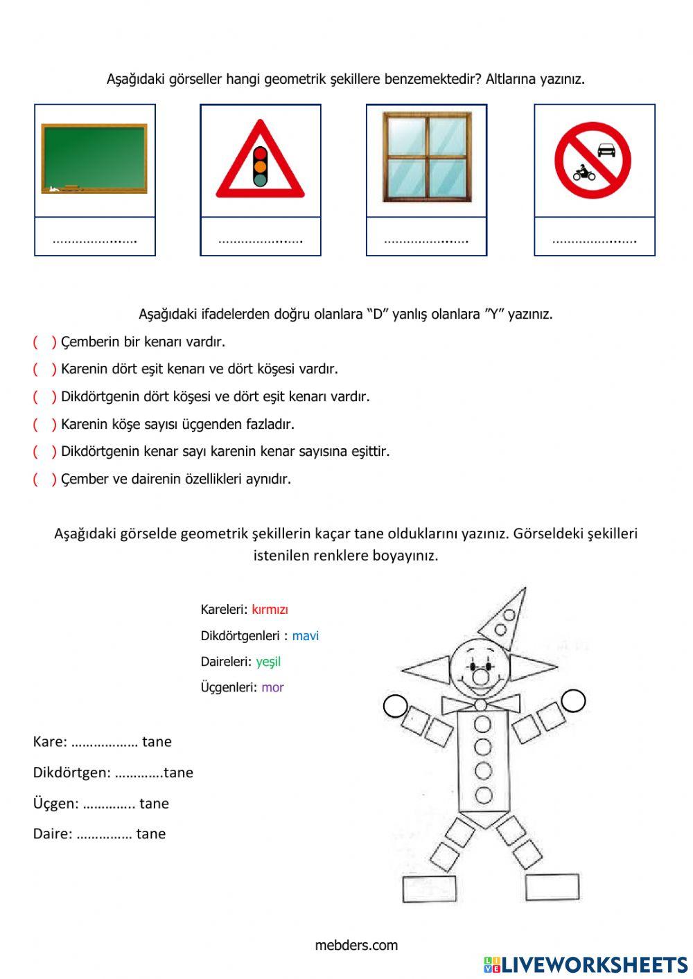 Geometrik cisimleri sıralayalım