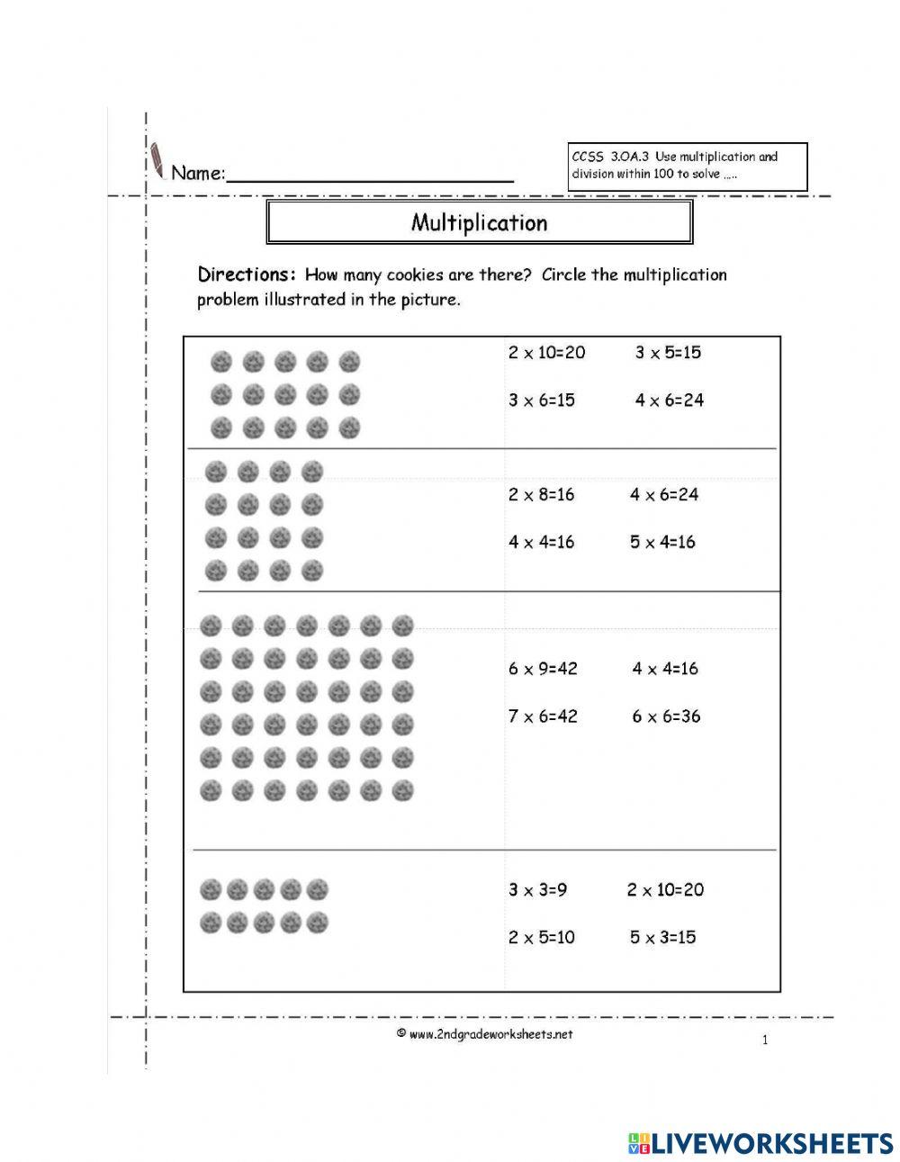 Math array 3519281 | CHERELLEGRANT | Live Worksheets