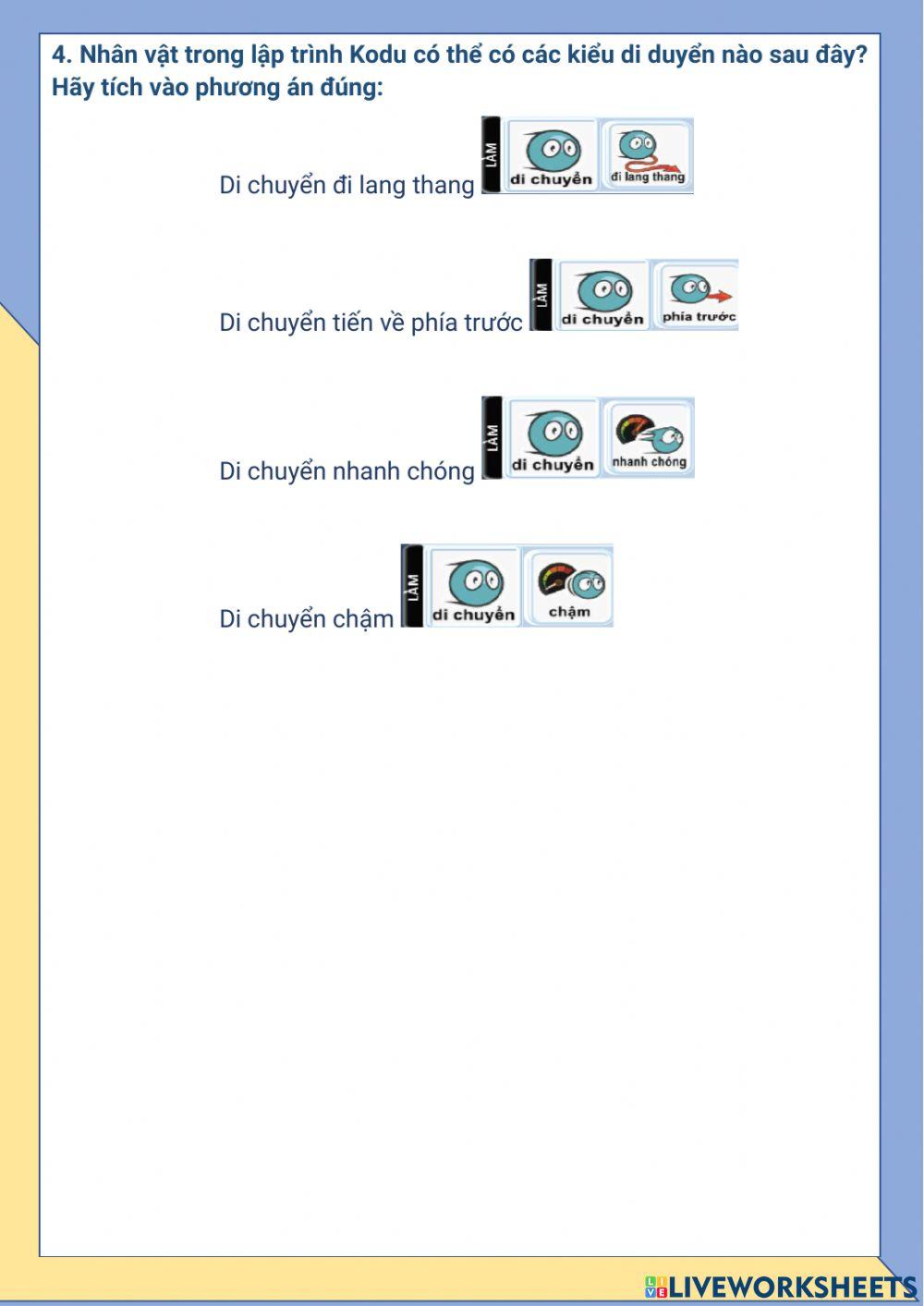 Tin học 1-Tuần 19-Bài 5: Lập trình điều khiển nhân vật (tiết 1)