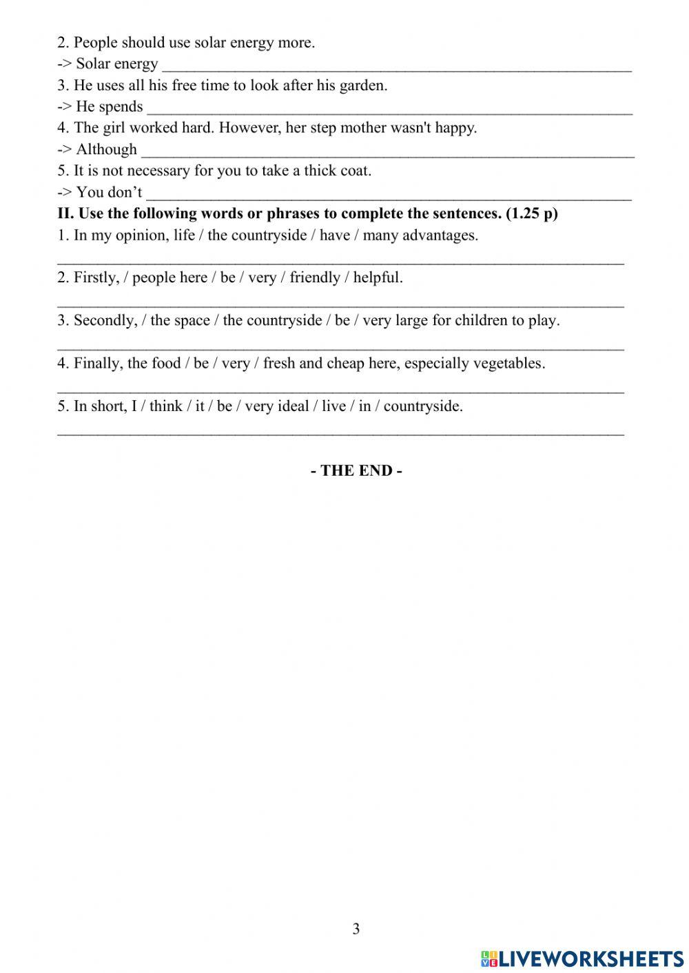 Đề kiểm tra Học kì I Tiếng Anh 8