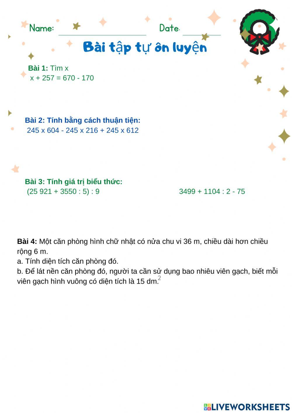 Ôn tập cuối HKI