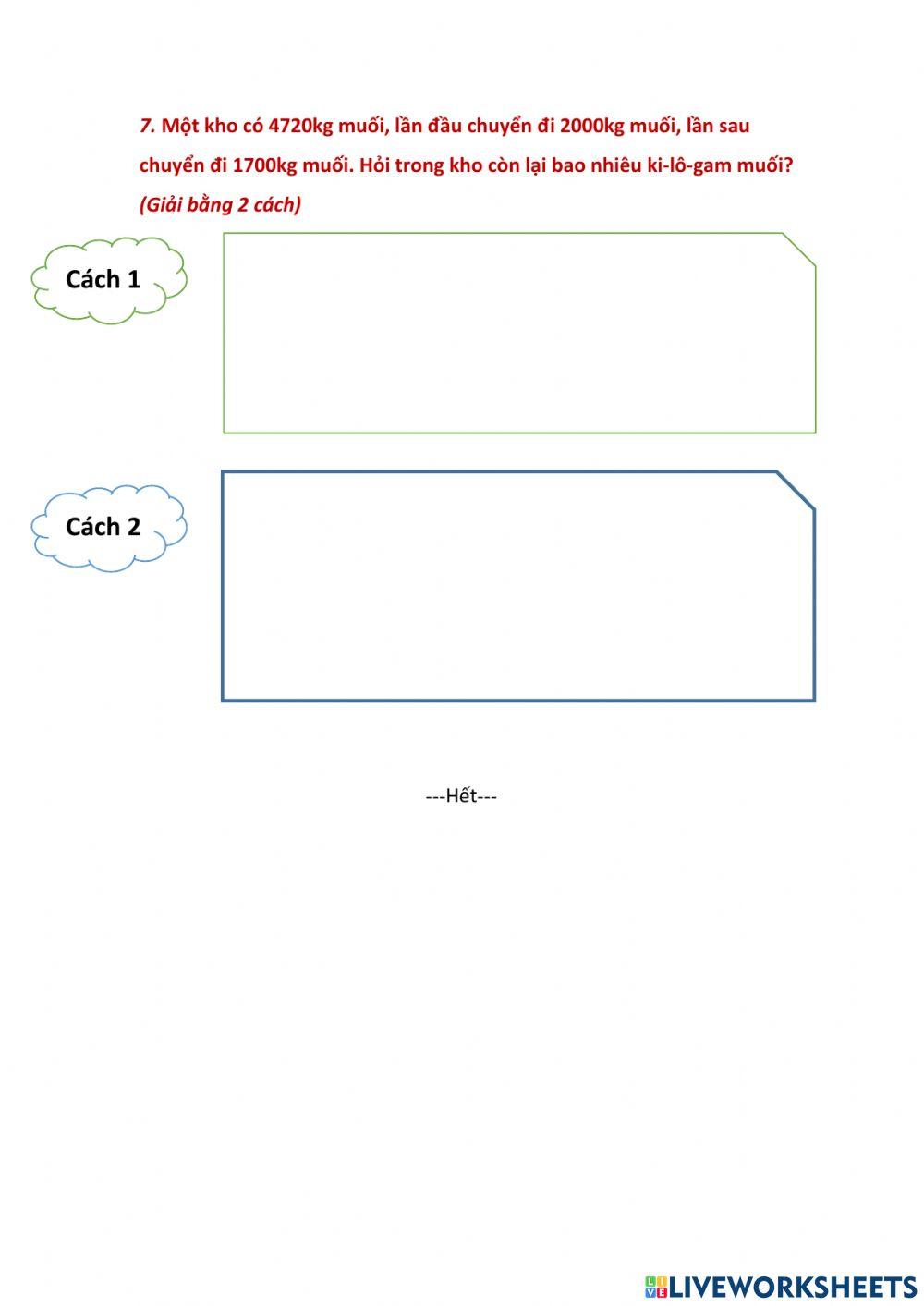 Trừ các số trong phạm vi 10 000