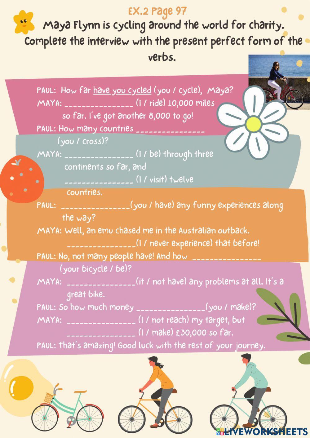 Present perfect for experience