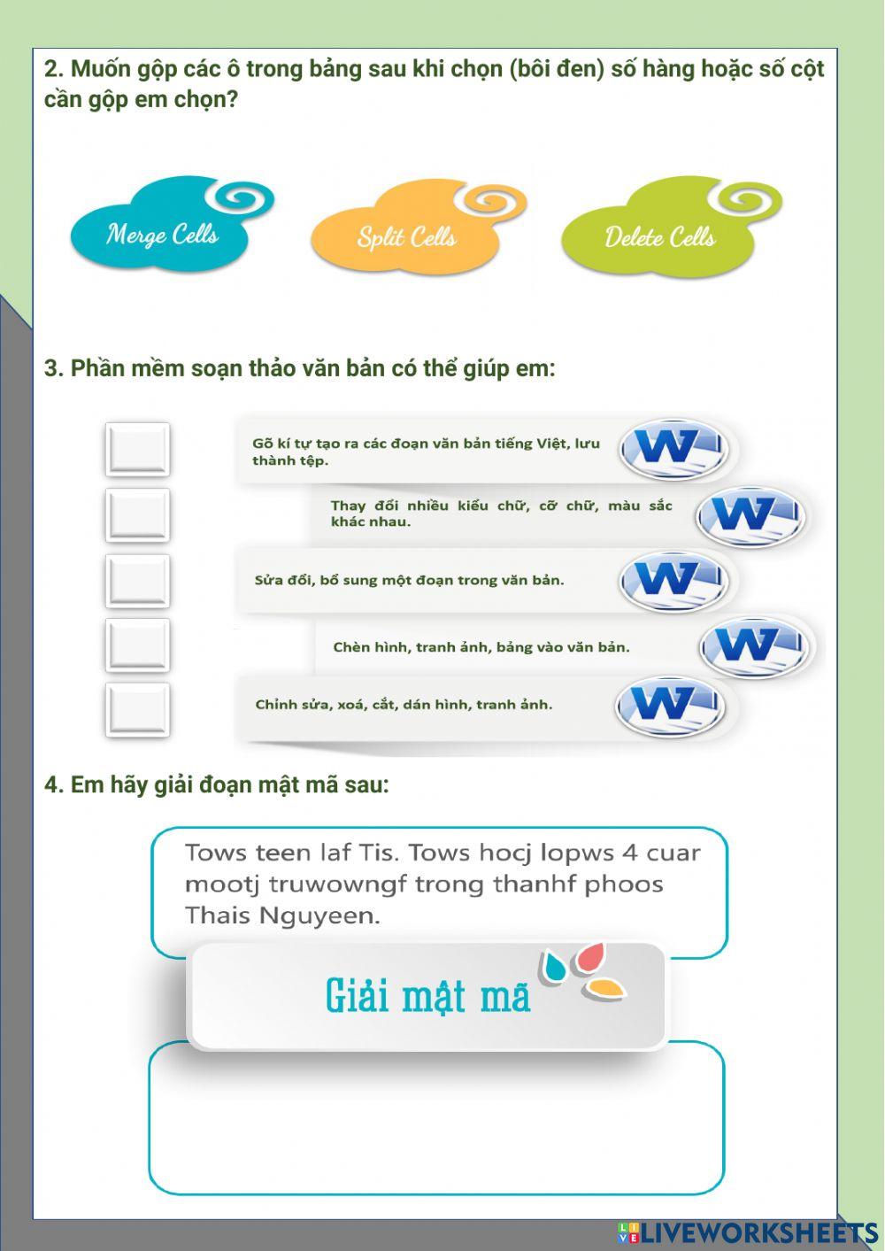 Tin học lớp 4-Tuần 18-CĐ3-Bài 6: Luyện tập tổng hợp