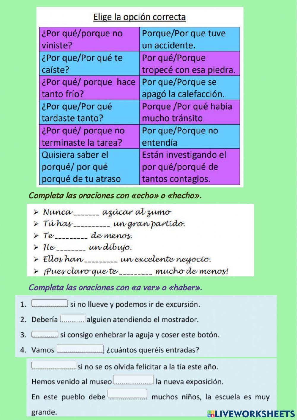 Expresiones homófonas