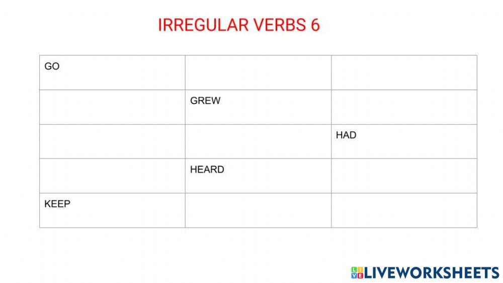 Verbo irregulares 6