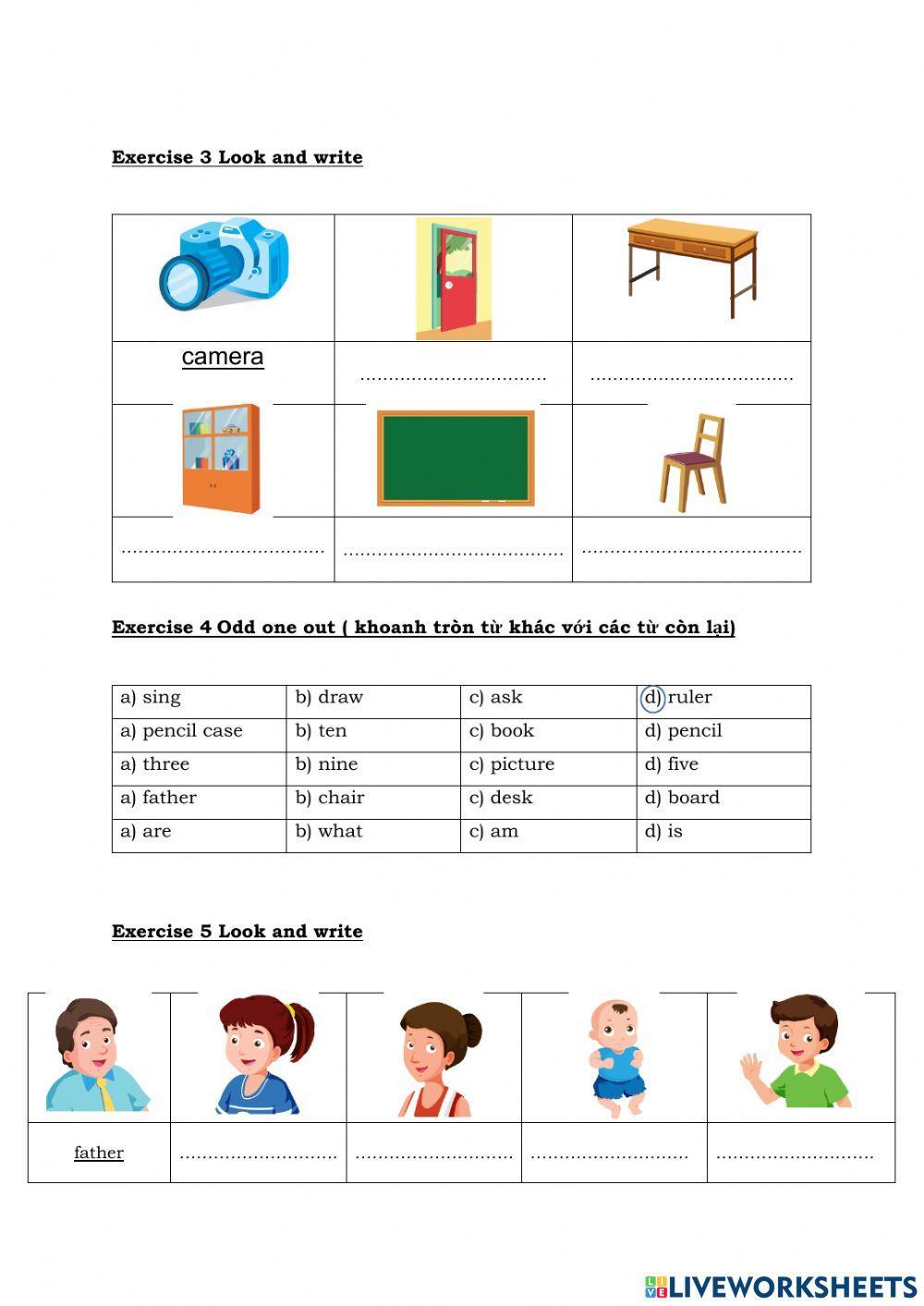 Ôn tập học kỳ 1 tiếng anh lớp 3