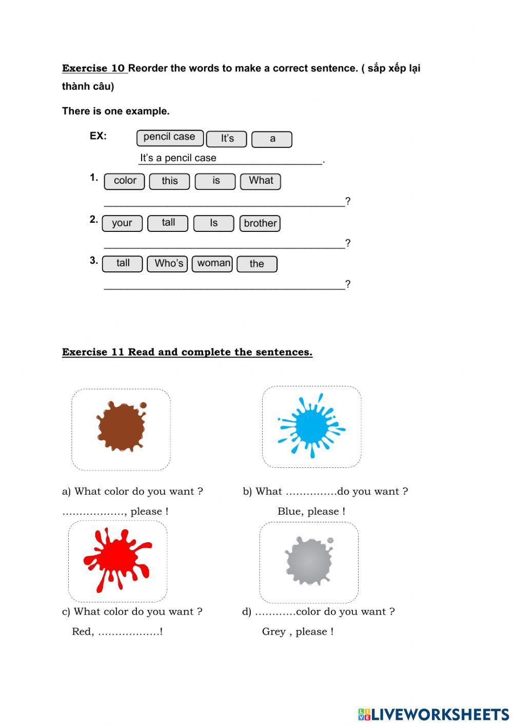Ôn tập học kỳ 1 tiếng anh lớp 3