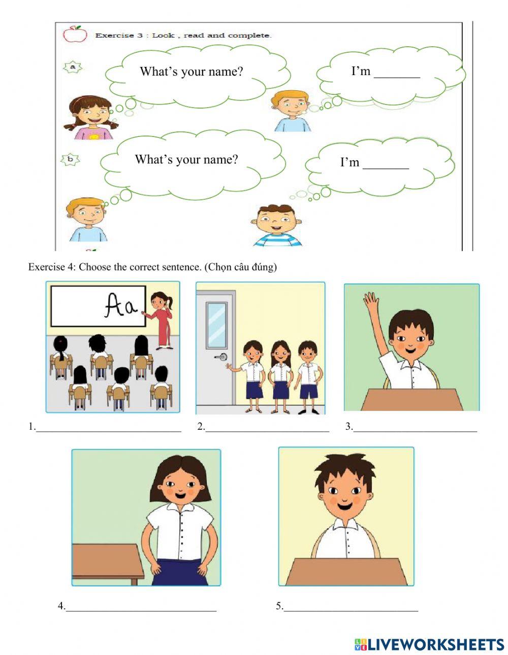 Tuần 1 -lớp 1- starter -lessons 1&2