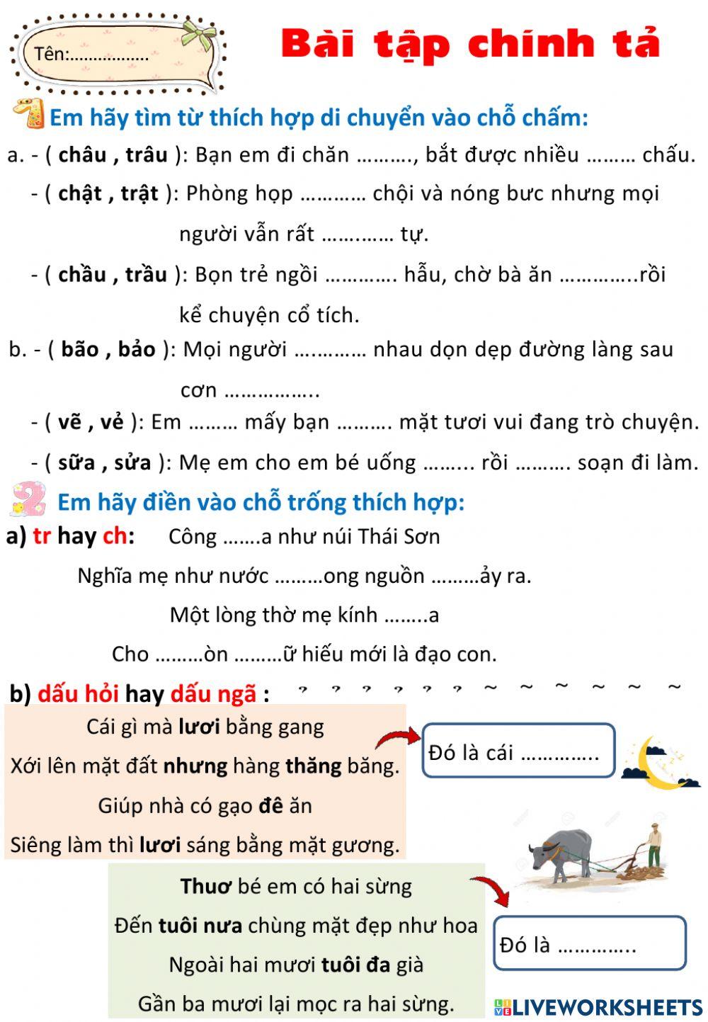 Chinh ta tuan 16 Chinh ta tuan 16