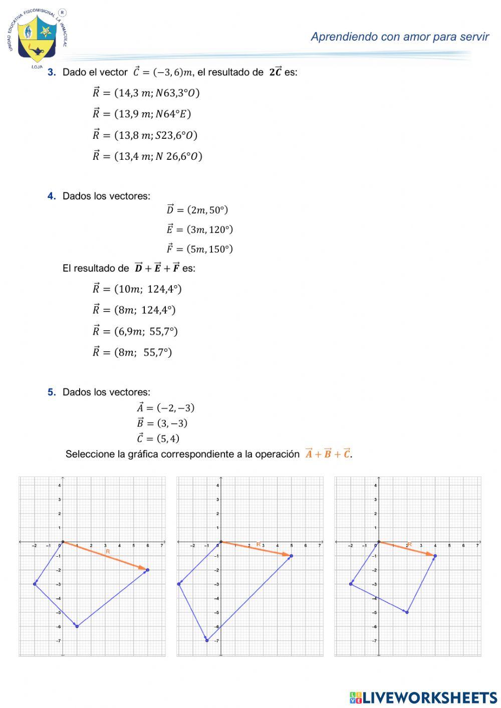Operaciones con vectores