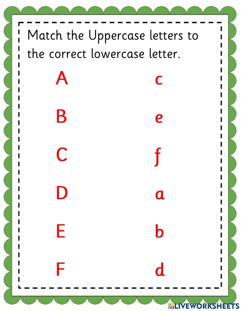 Letter Recognition A-F Letter Recognition A-F