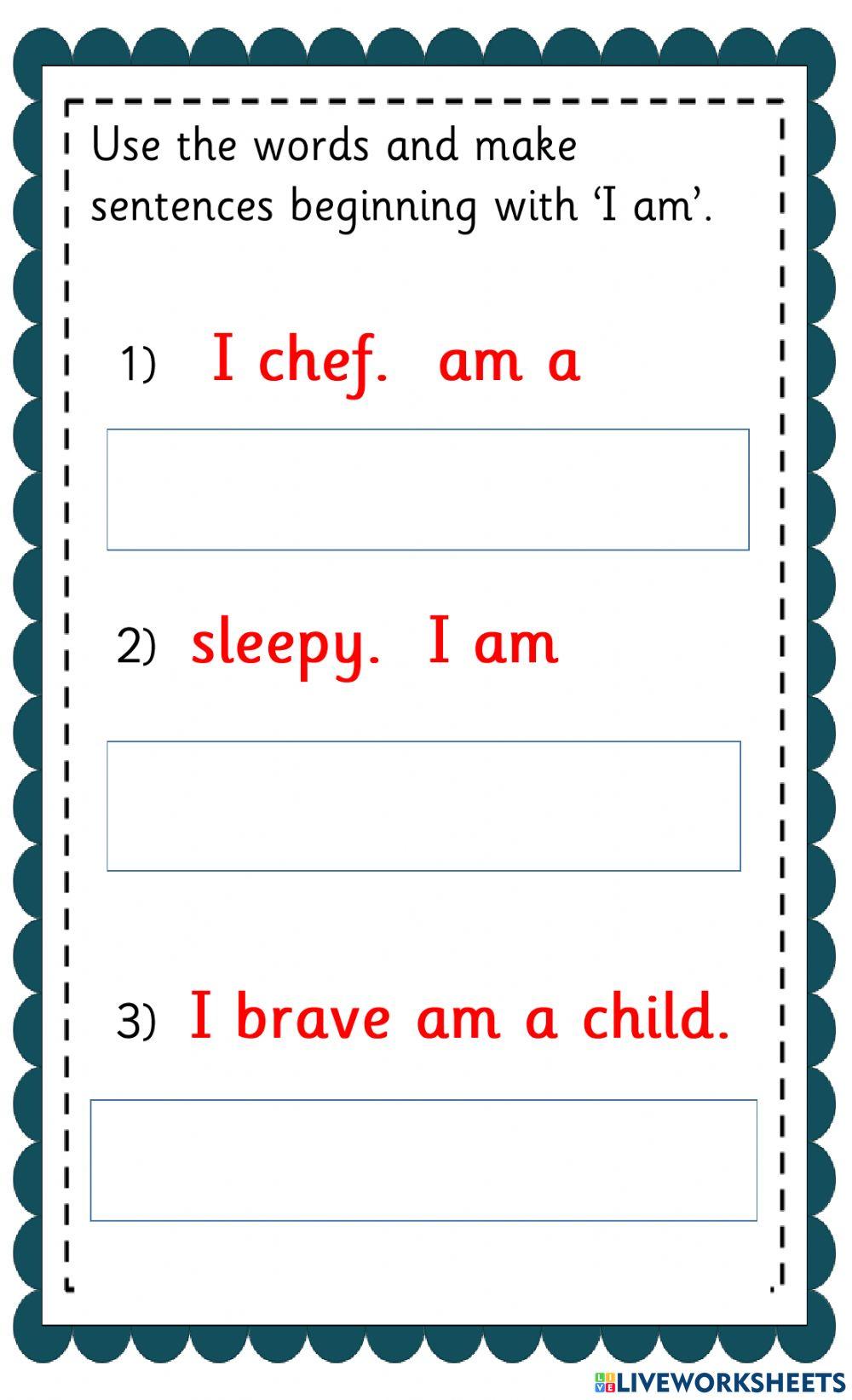 Sentence Pattern - I Am Sentence Pattern - I Am