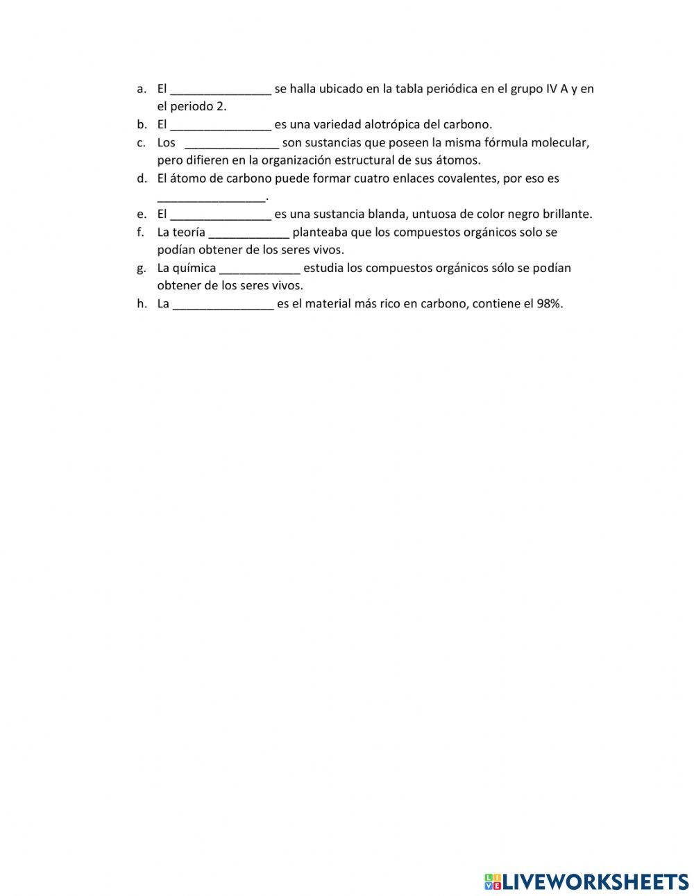 Carbono y sus características