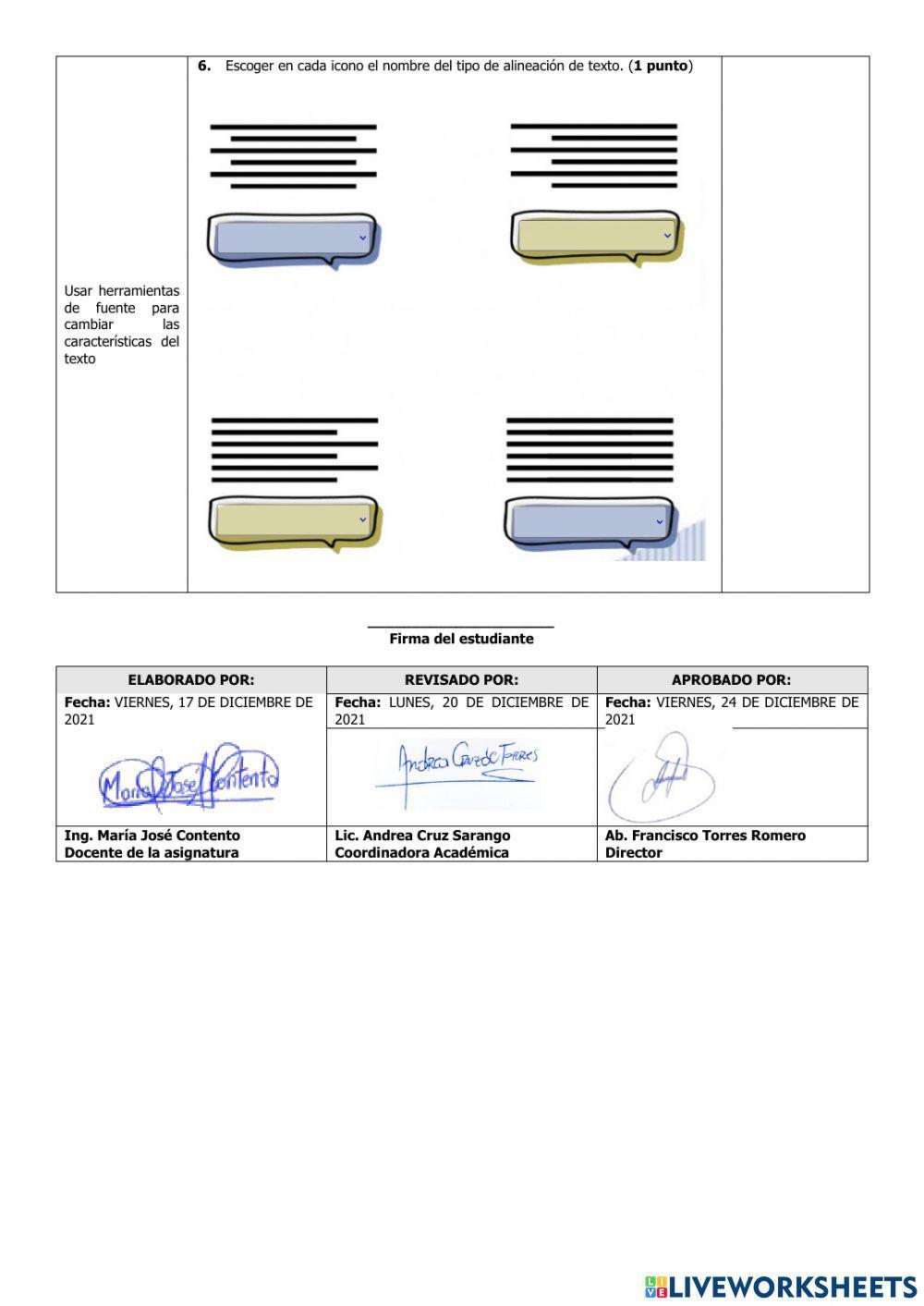 Evaluación de Computación de Segundo Grado del Segundo Parcial del Segundo Quimestre