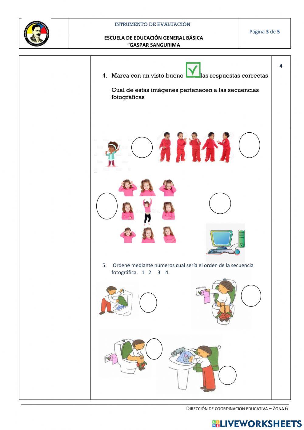 Instrumento de evaluación de sexto del primer quimestre