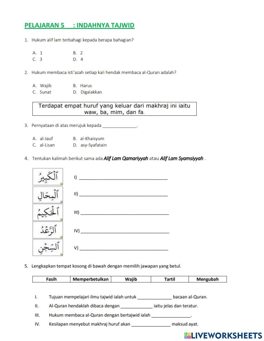 Pendidikan islam tingkatan 1