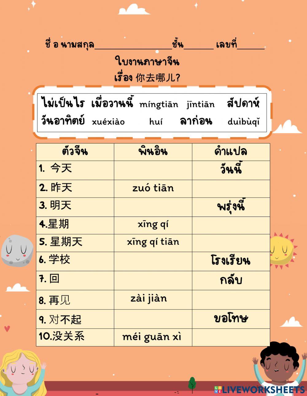 Ni qu nar? Vocabulary