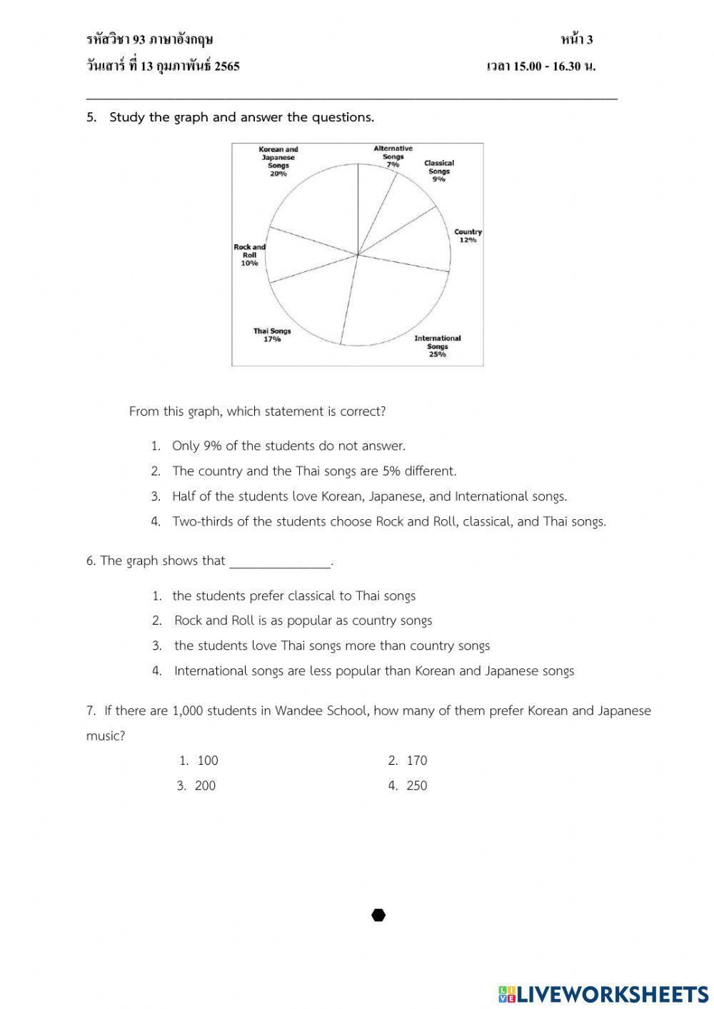 แบบฝึก pre o-net วิชาภาษาอังกฤษ ม.3 ปีการศึกษา 2564