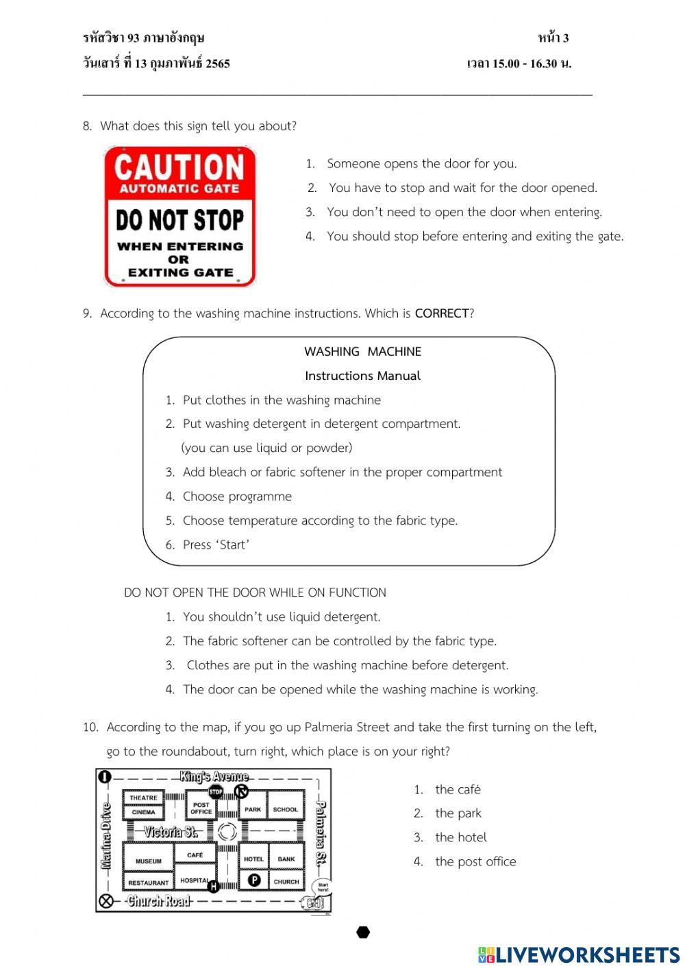 แบบฝึก pre o-net วิชาภาษาอังกฤษ ม.3 ปีการศึกษา 2564