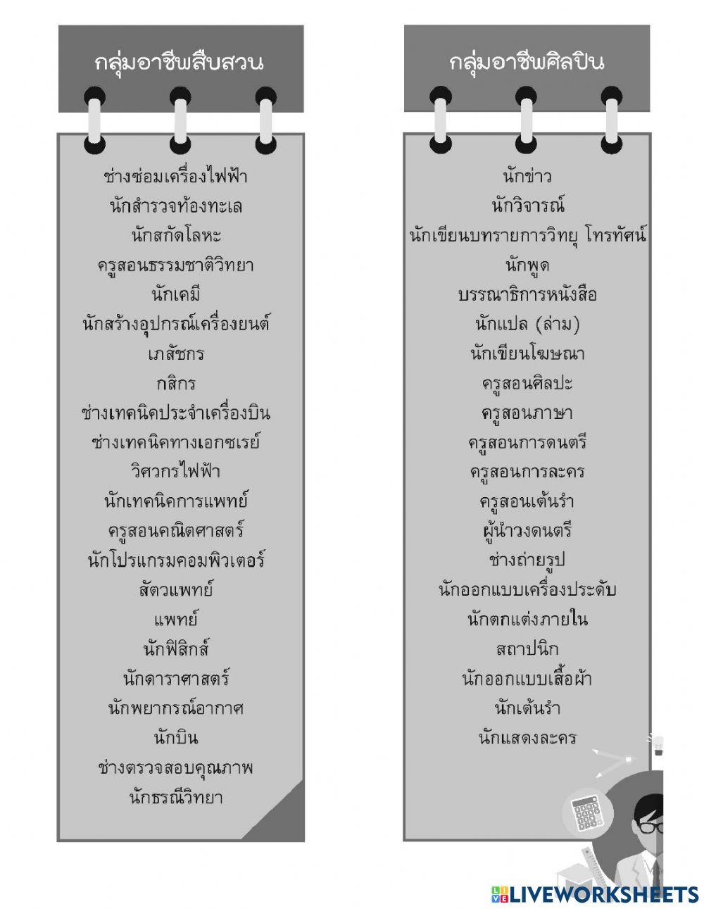 ด้านอาชีพ