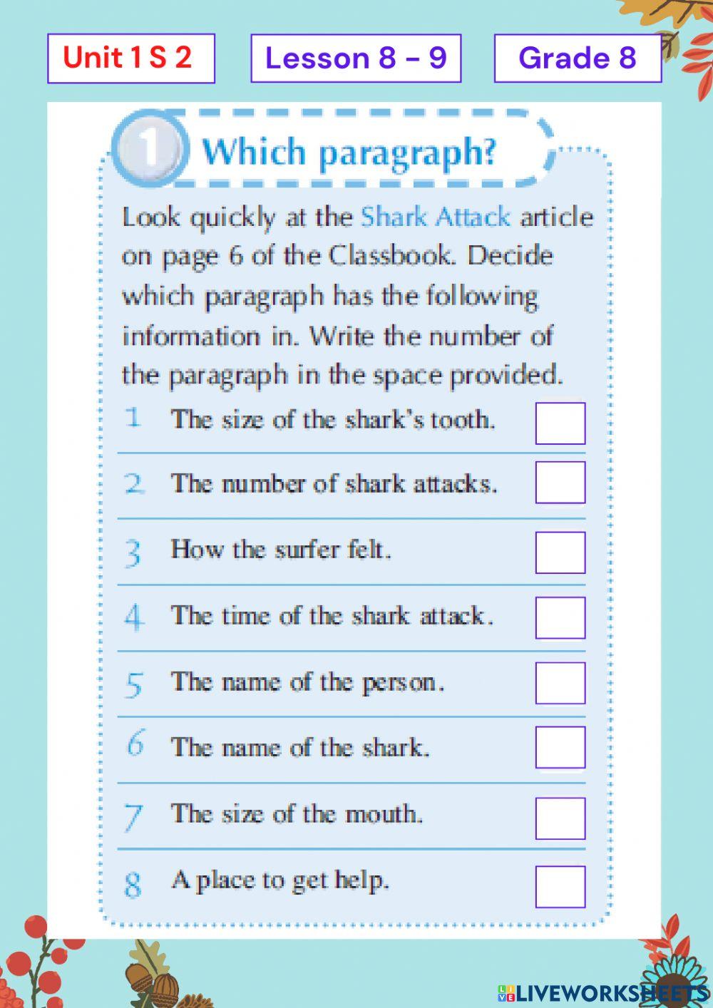 Unit 1 Lesson 8-9 G 8 S 2