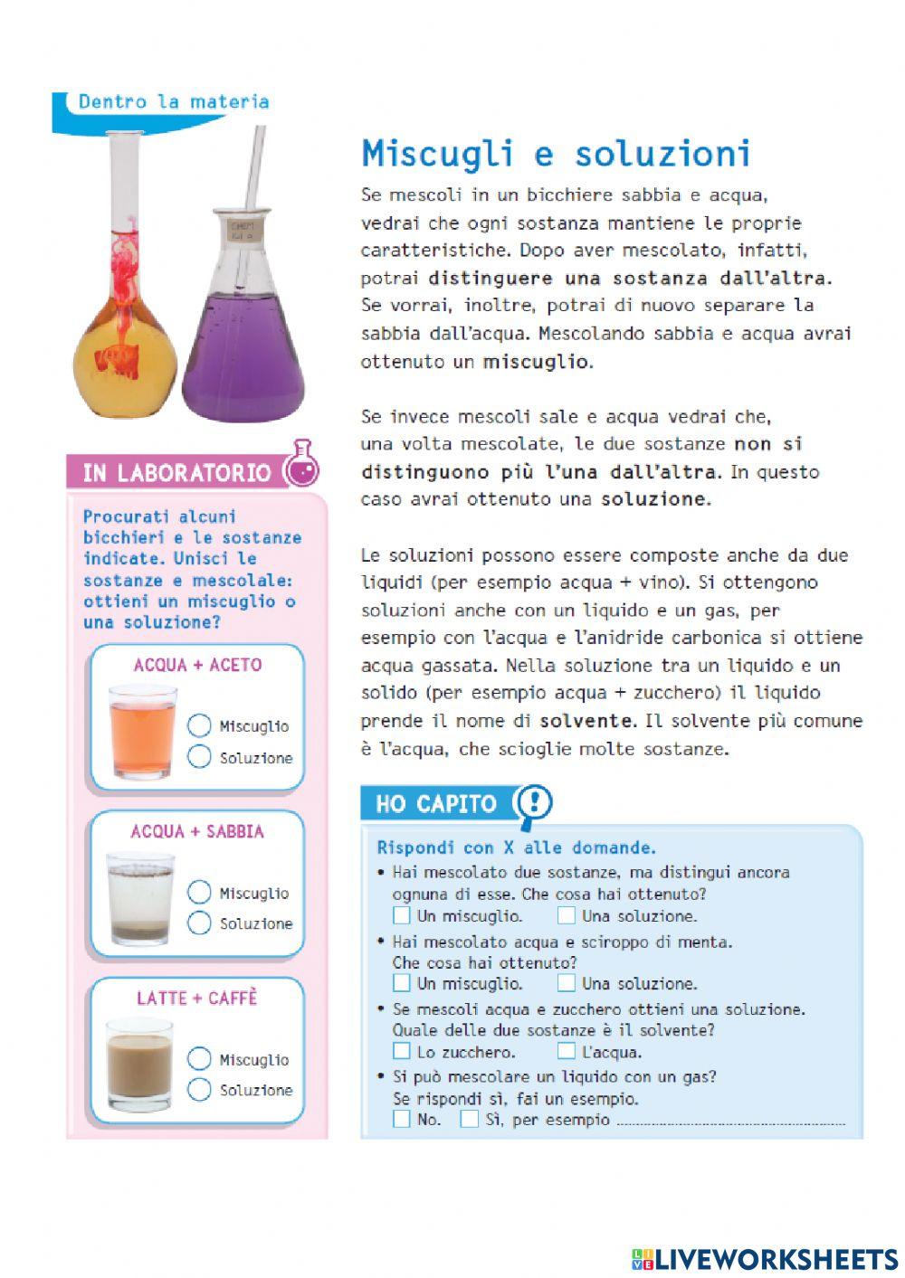 Miscugli e soluzioni