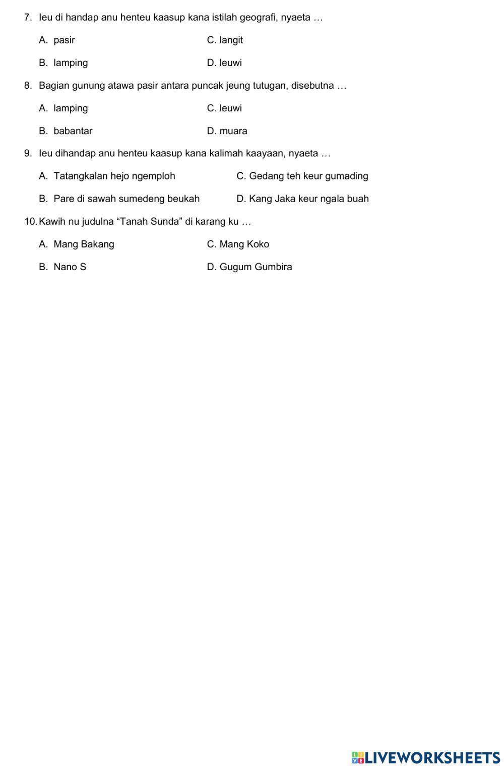 UH bahasa sunda pangajaran 5