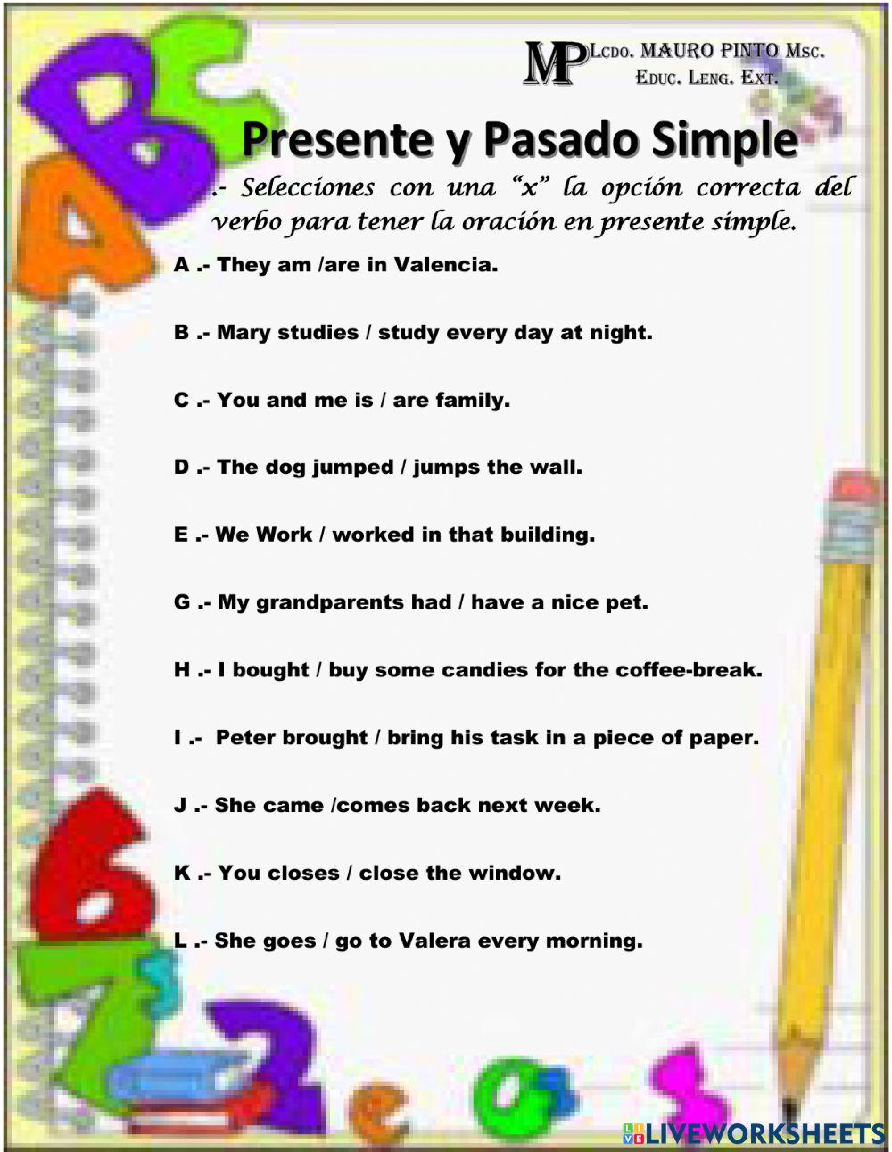 Presente y Pasado Simple