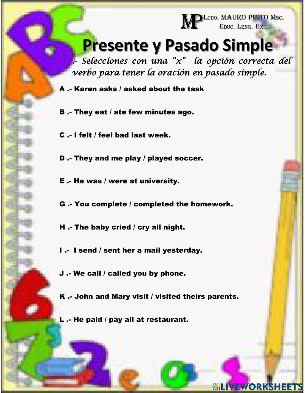 Presente y Pasado Simple