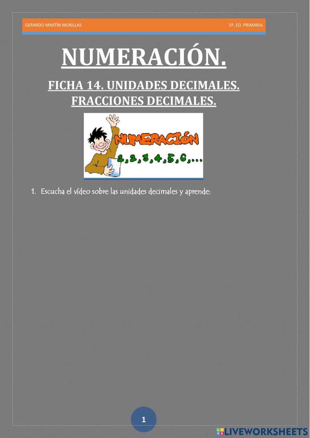 Numeración. Ficha 14.