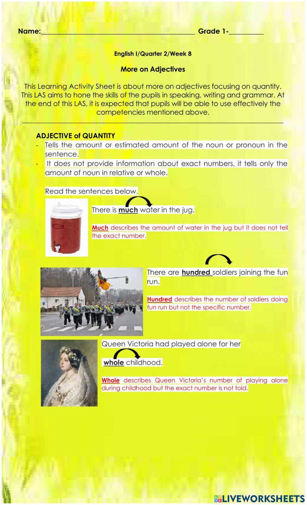 ADJECTIVE of QUANTITY