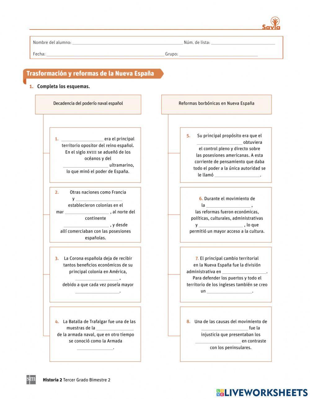 Transformación y reformas en la Nueva España