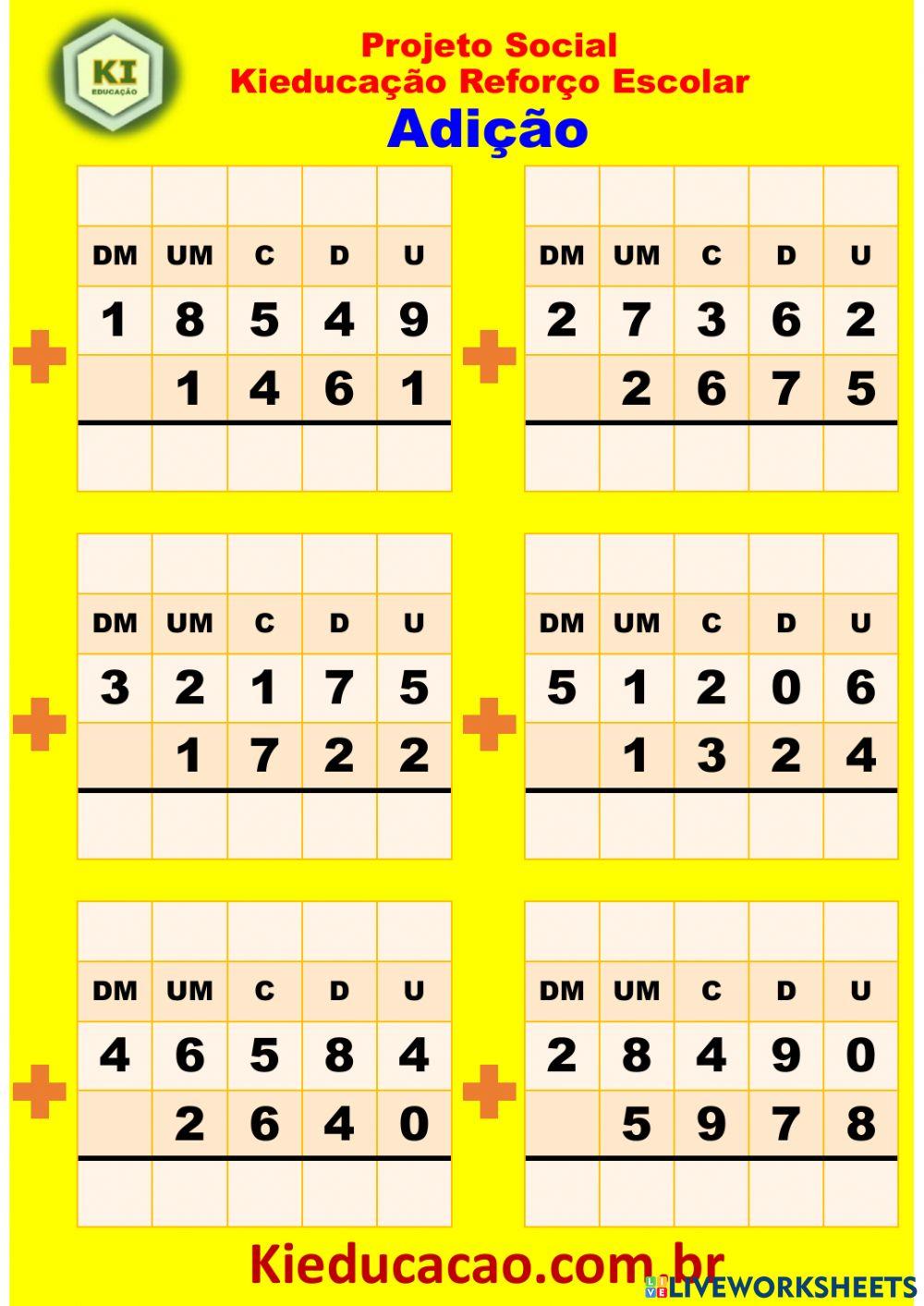 Adição 4º Ano - 02