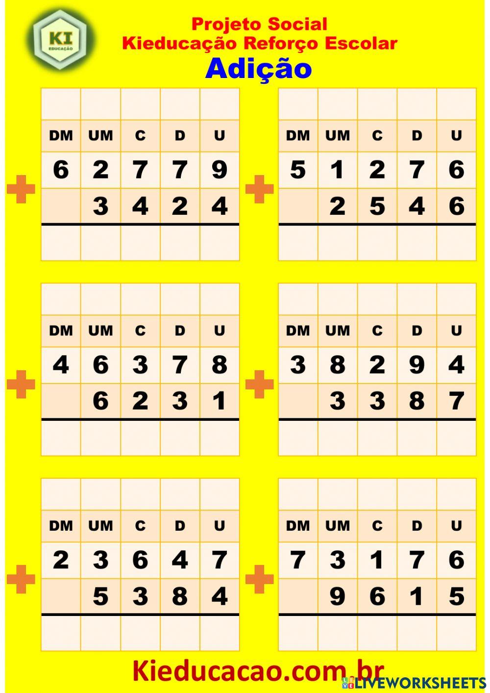 Adição 4º Ano - 04