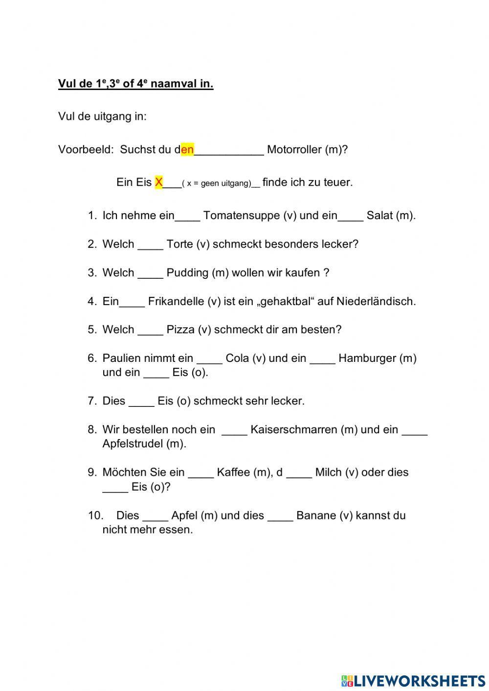 Deutsch - die Fälle -