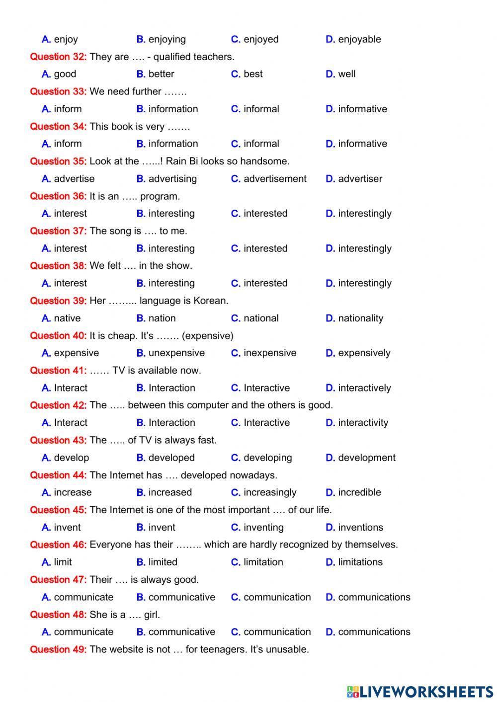 Cấu tạo từ và từ loại 1