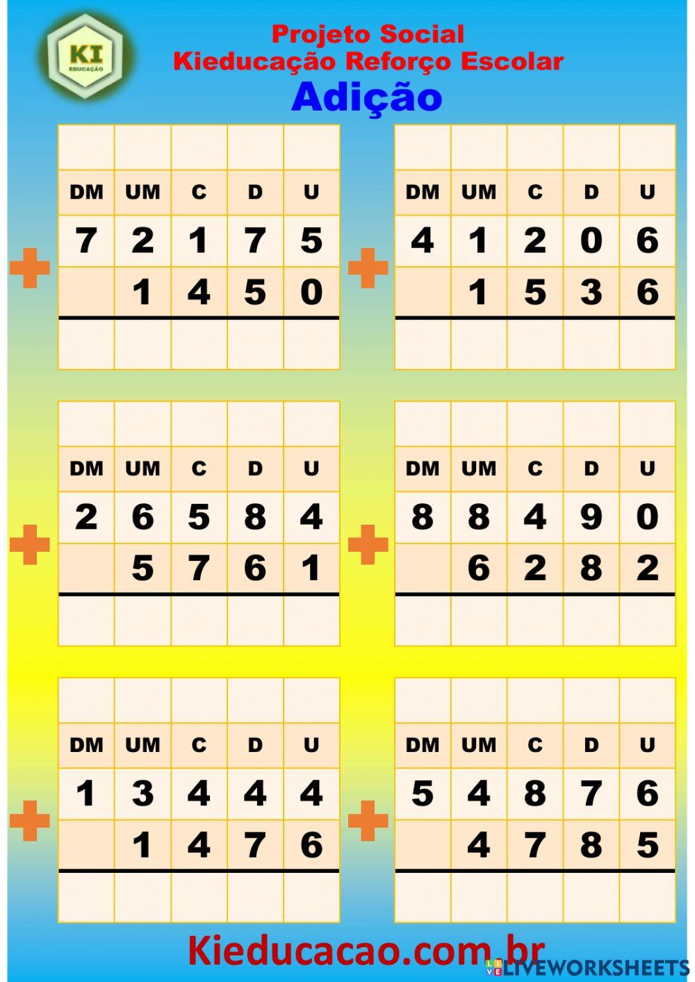 Adição 5º Ano - 03