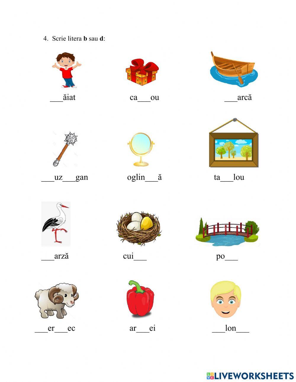 Diferențierea literelor b-d