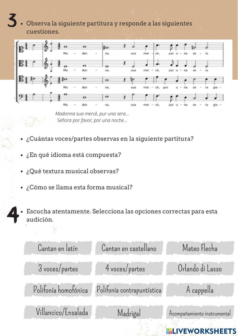 La música vocal profana del Renacimiento