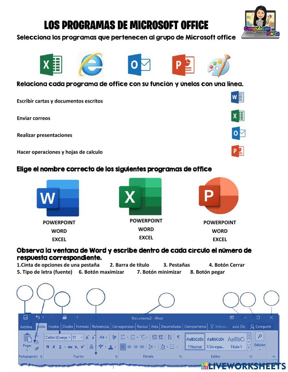 Los programas de Microsoft Office Los programas de Microsoft Office