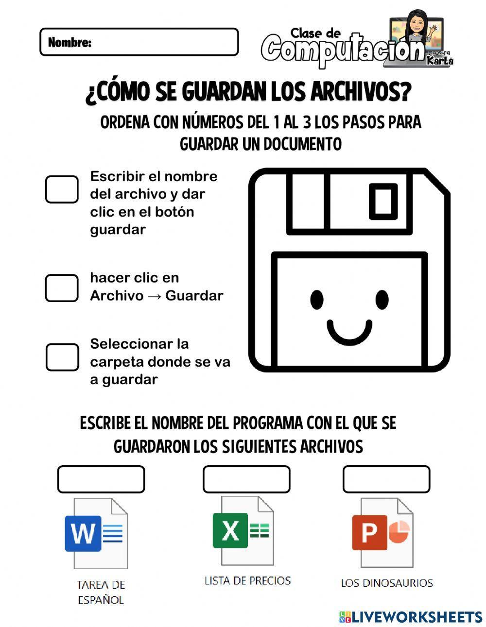Guardar archivos Guardar archivos