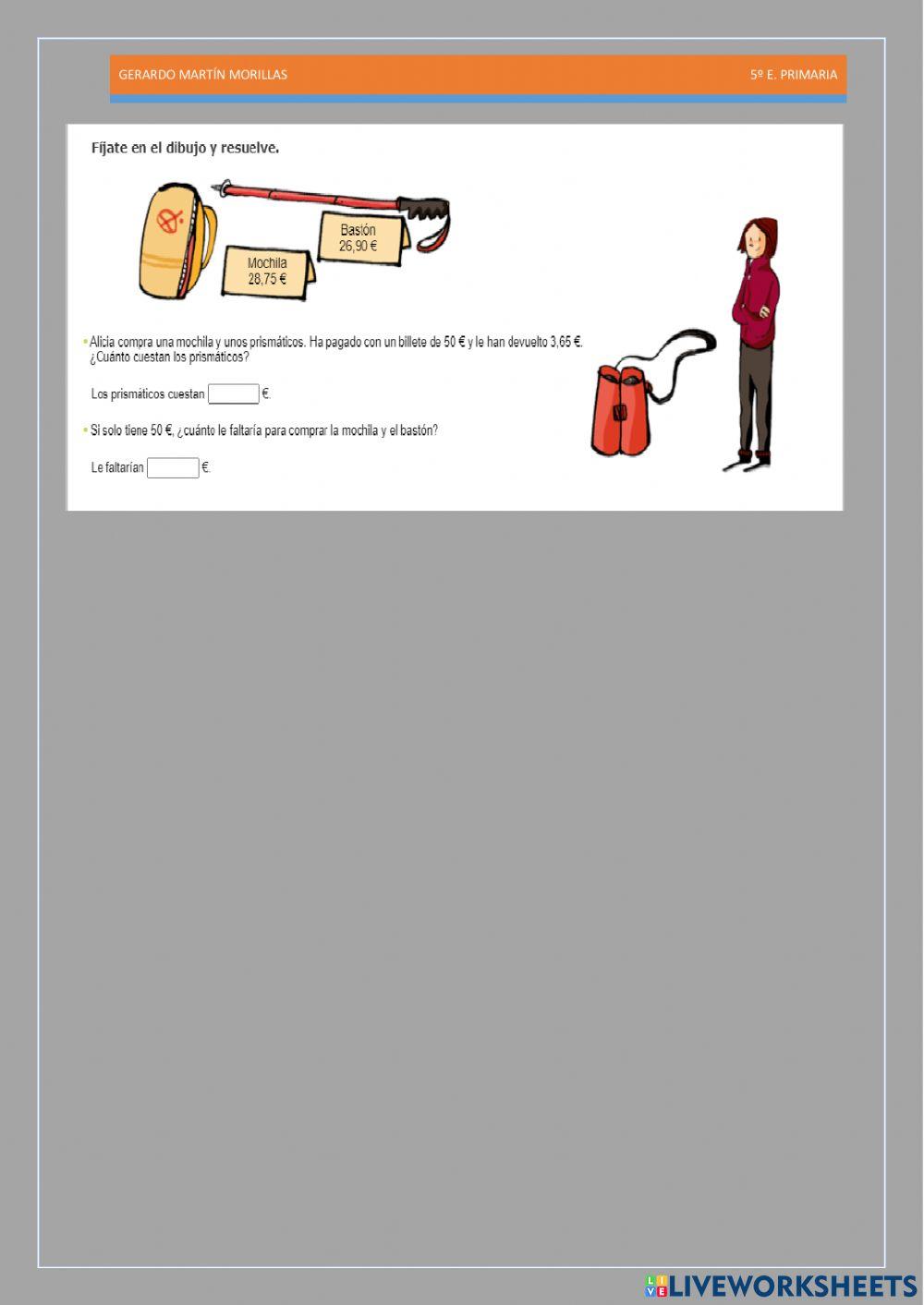 Cálculo y operaciones. Ficha 17.