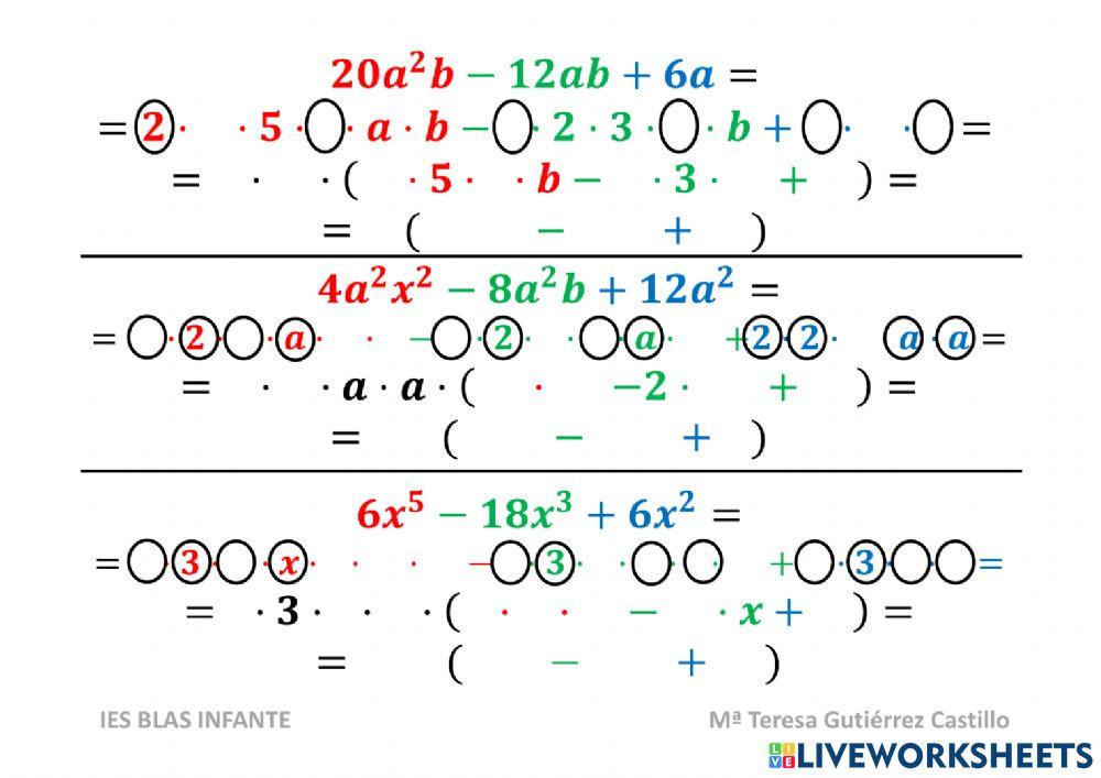 Saca factor común PASO A PASO