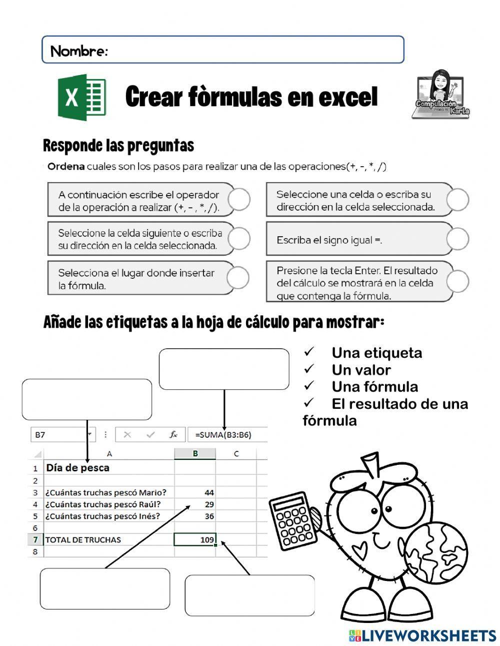 Formulas en Excel Formulas en Excel