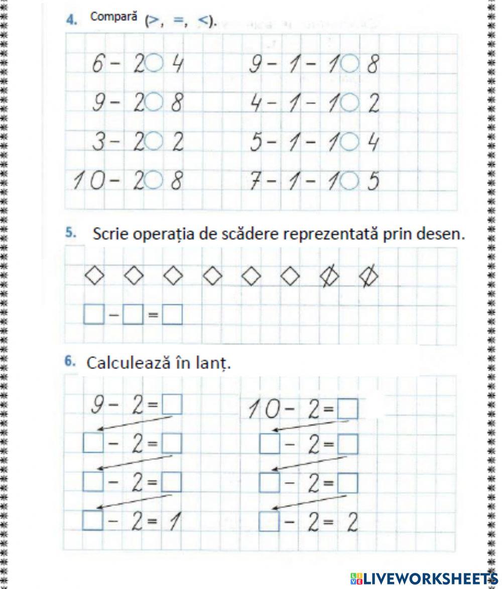 Scaderea cu 2 unitati